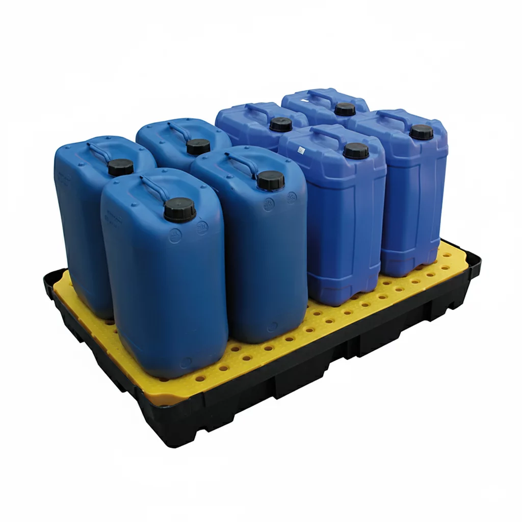 Auffangbecken aus Kunststoff mit Rostgitter - Volumen 100 l - Länge 120 cm, Breite 80 cm, Höhe 17,5 cm