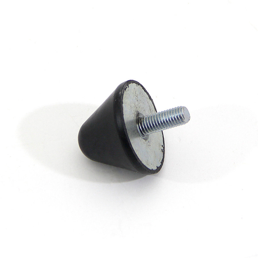 Čierny gumový doraz tvaru kužeľa so skrutkou FLOMA - šírka 4 cm a výška 3 cm