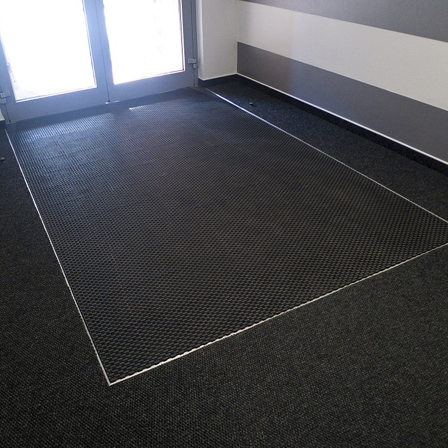 Hliníkový rám pro plastovou vstupní rohož Helix pro zapuštění do podlahy - šířka 2,7 cm a výška 1,3 cm