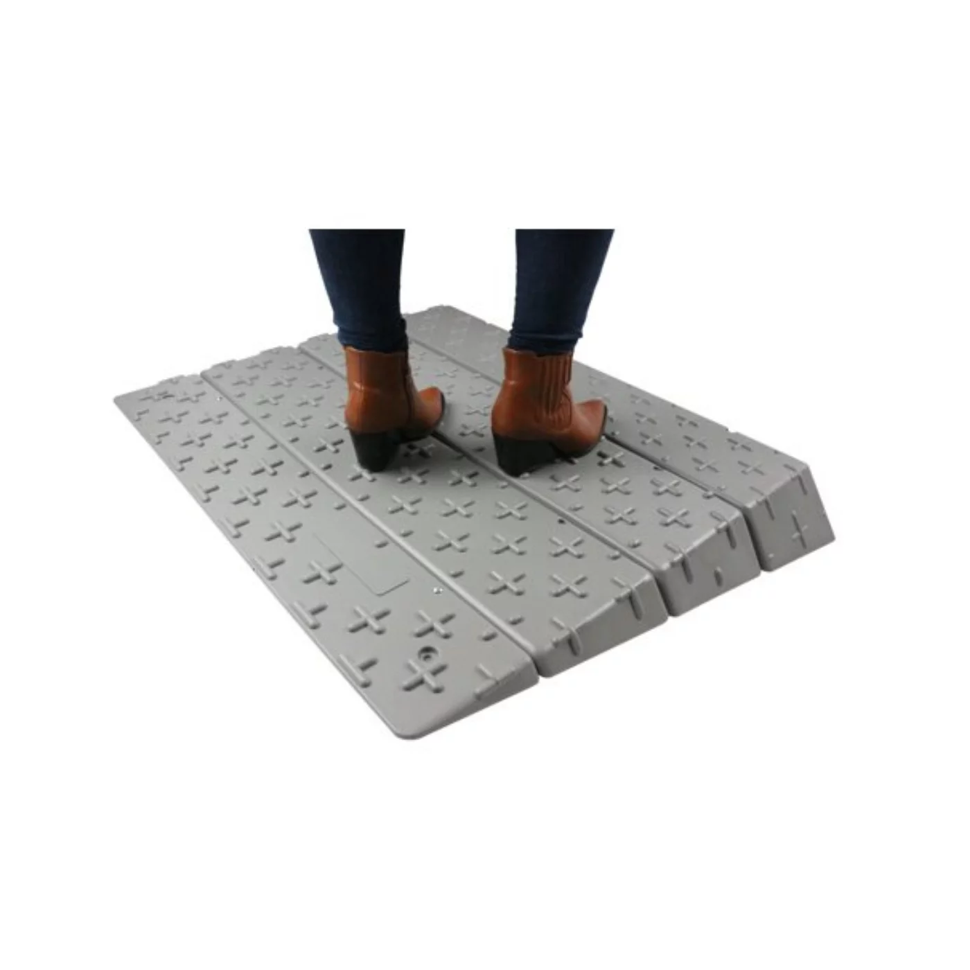 Rampa do krawężnika APTR plastikowa najazdowa bezbarierowa - długość 90 cm, szerokość 76 cm, wysokość 9,5 cm - szara