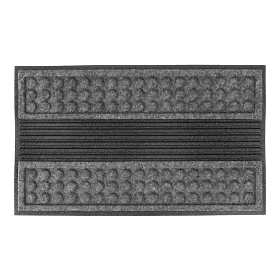 Šedá textilná gumová vstupná rohož FLOMA Scrape - dĺžka 45 cm, šírka 75 cm, výška 1,3 cm