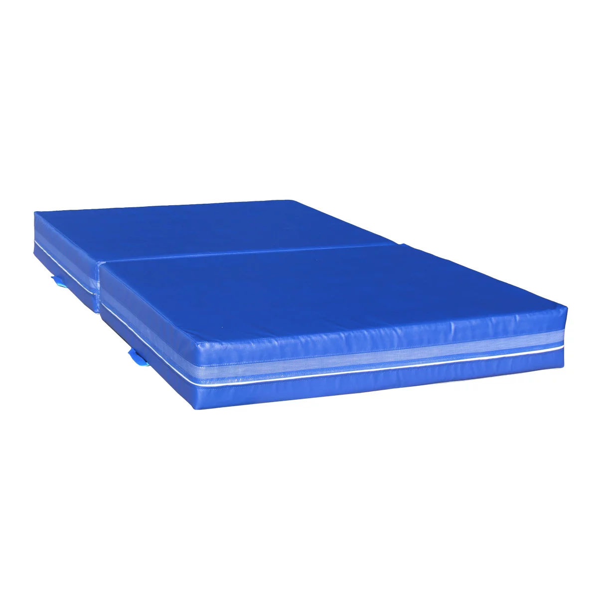 Blaue aufprallige Trainingsmatte MASTER T21 - Länge 200 cm, Breite 120 cm, Höhe 20 cm