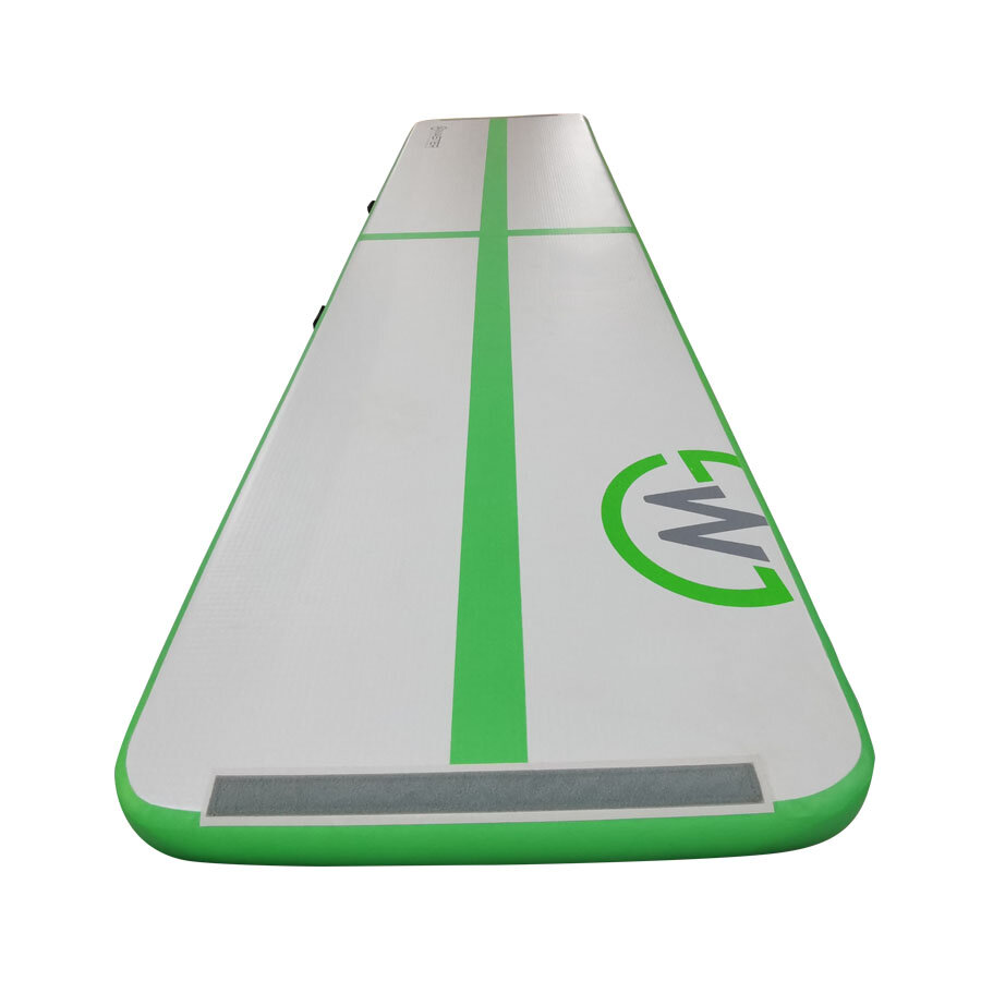 Šedo-zelený AirTrack MASTER - délka 400 cm, šířka 100 cm, výška 20 cm