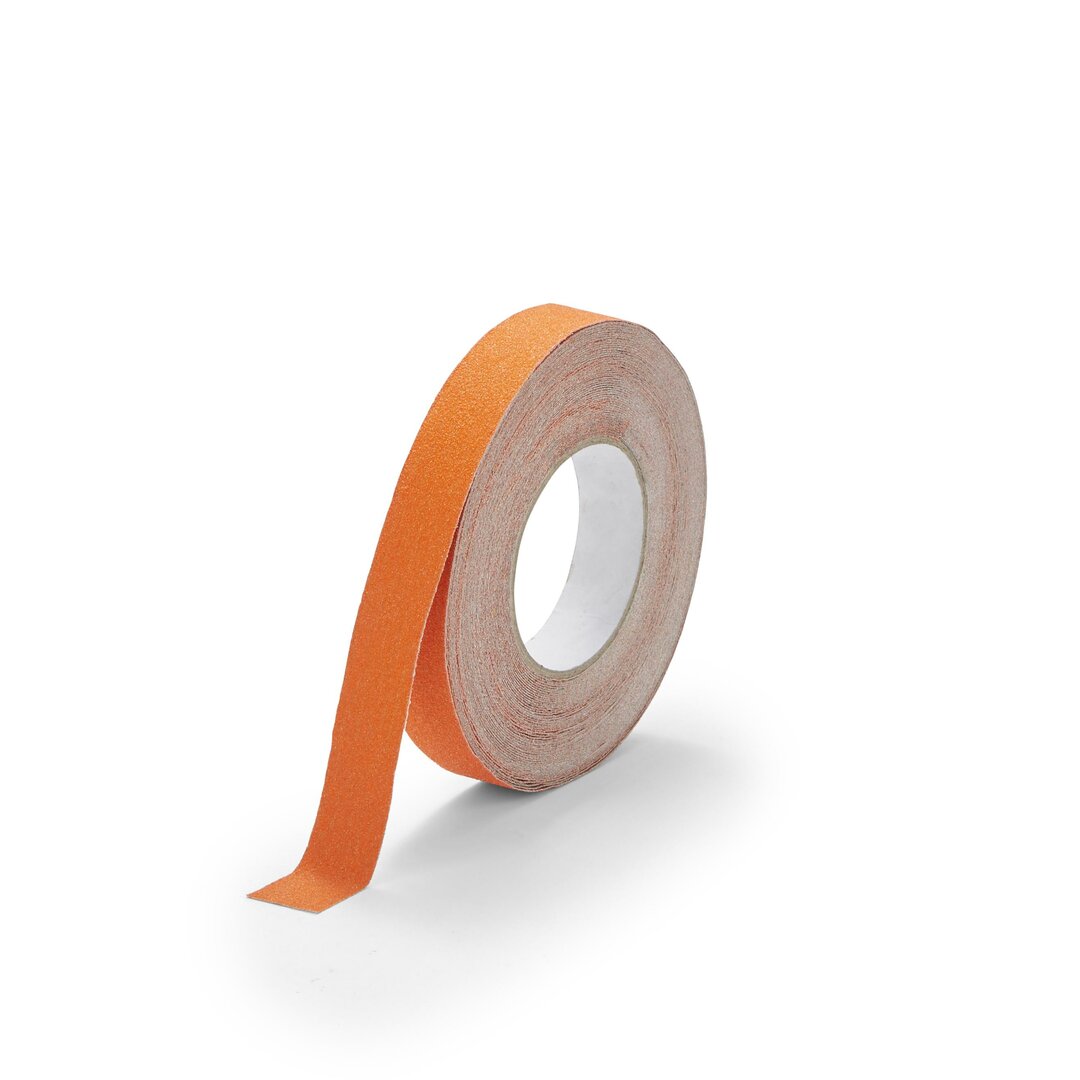 Oranžová korundová protišmyková páska pre nerovné povrchy FLOMA Conformable - dĺžka 18,3 m, šírka 2,5 cm, hrúbka 1,1 mm