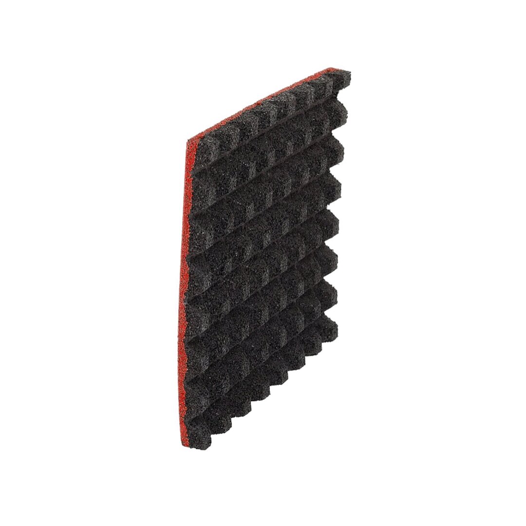 Černo-červená EPDM certifikovaná dopadová dlažba FLOMA V50/R15 - délka 100 cm, šířka 100 cm a výška 5 cm