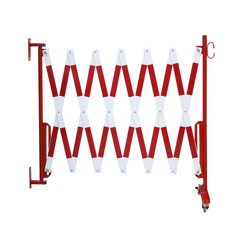 Bílo-červená nástěnná mobilní zábrana - délka 4 m a výška 1,05 m