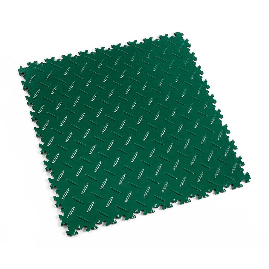 Zelená PVC vinylová zátěžová dlažba Fortelock Industry Ultra (diamant) - délka 51 cm, šířka 51 cm a výška 1 cm