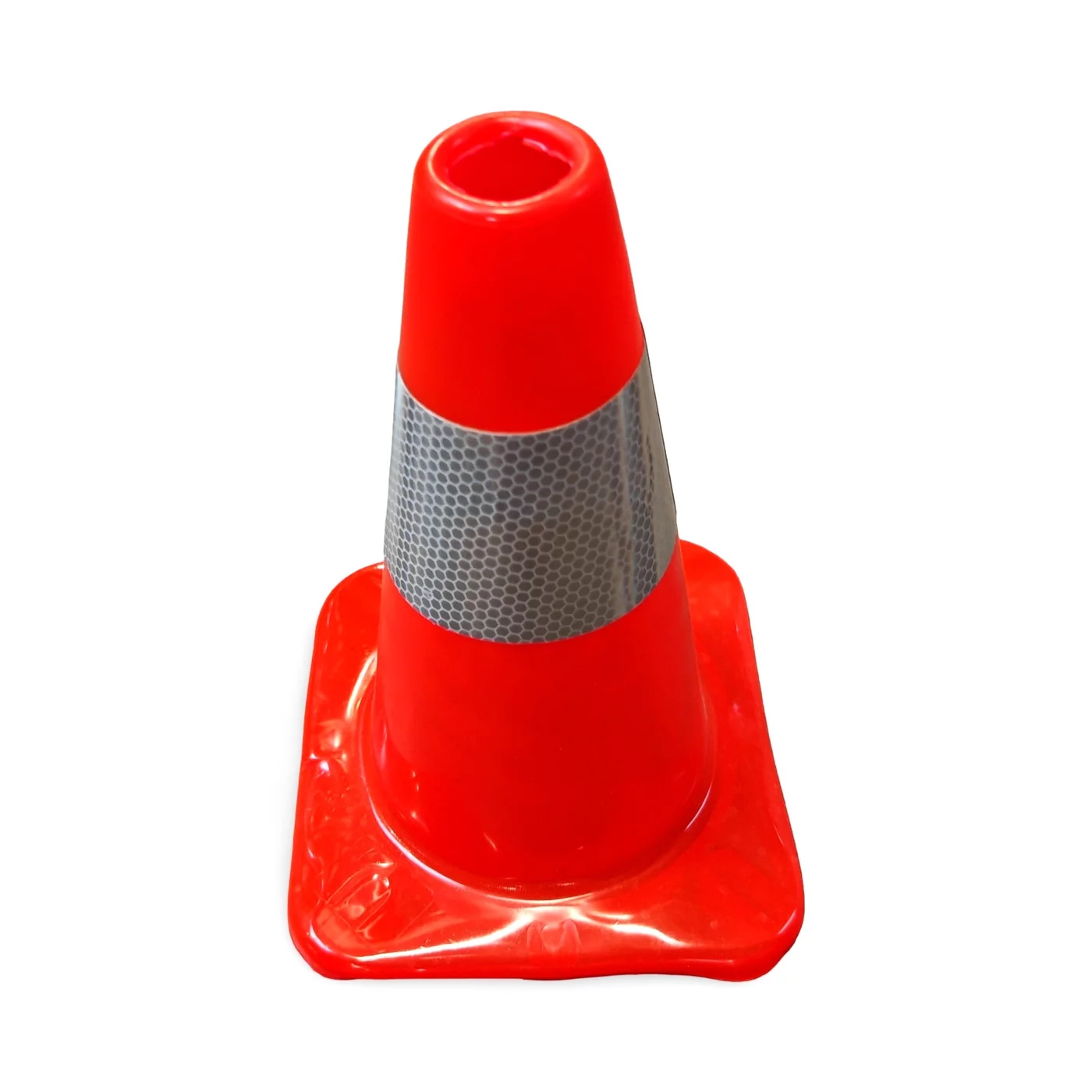Oranžový plastový (PVC) dopravní reflexní kužel FLOMA CF46 - délka 21 cm, šířka 21 cm, výška 30 cm