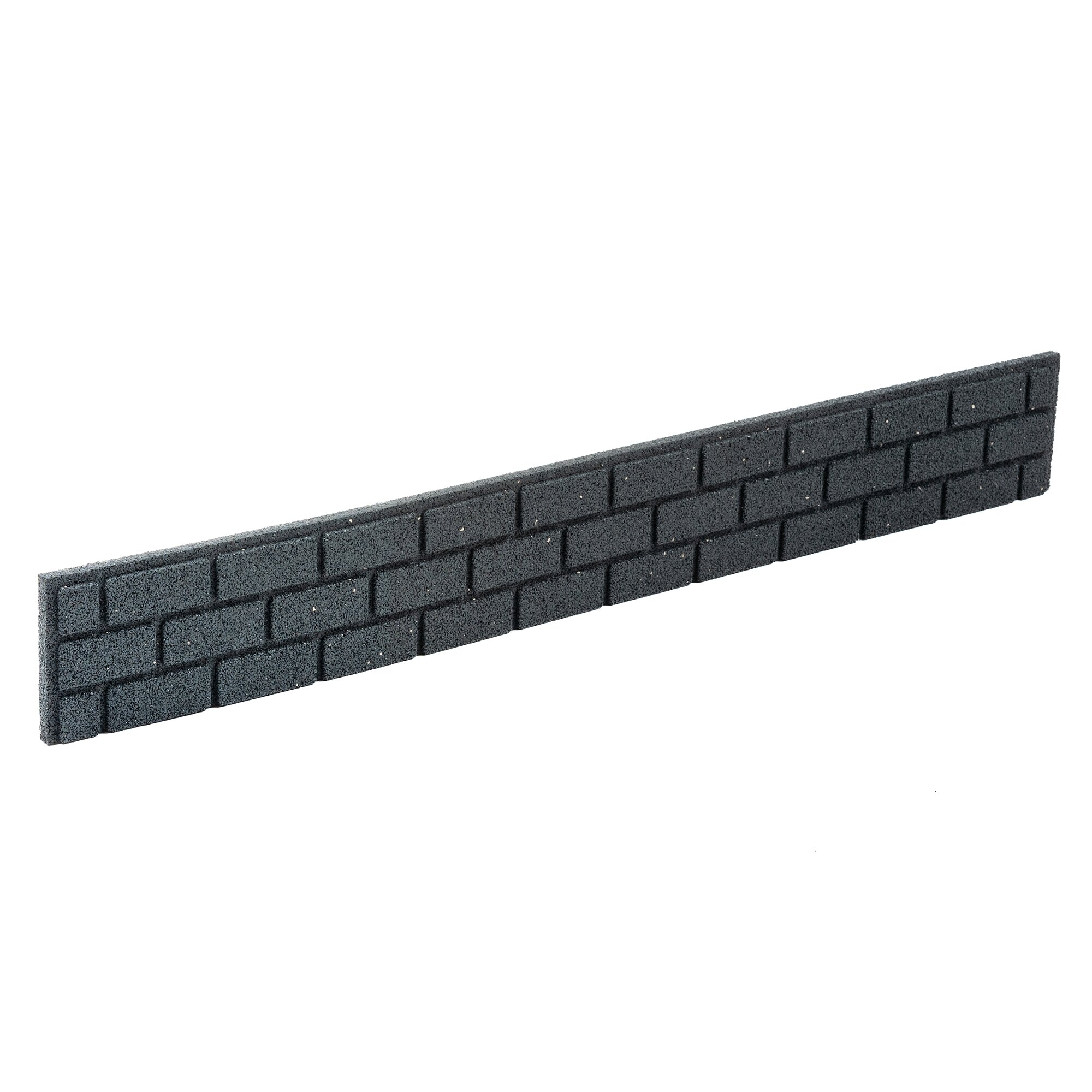 Šedý gumový zahradní obrubník FLOMA Bricks - délka 120 cm, šířka 2 cm, výška 15 cm