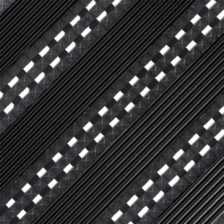 Čierna textilná záťažová dierovaná vstupná rohož Premier Ribbed (Cfl-S2) - dĺžka 44 cm, šírka 29 cm a výška 1,4 cm