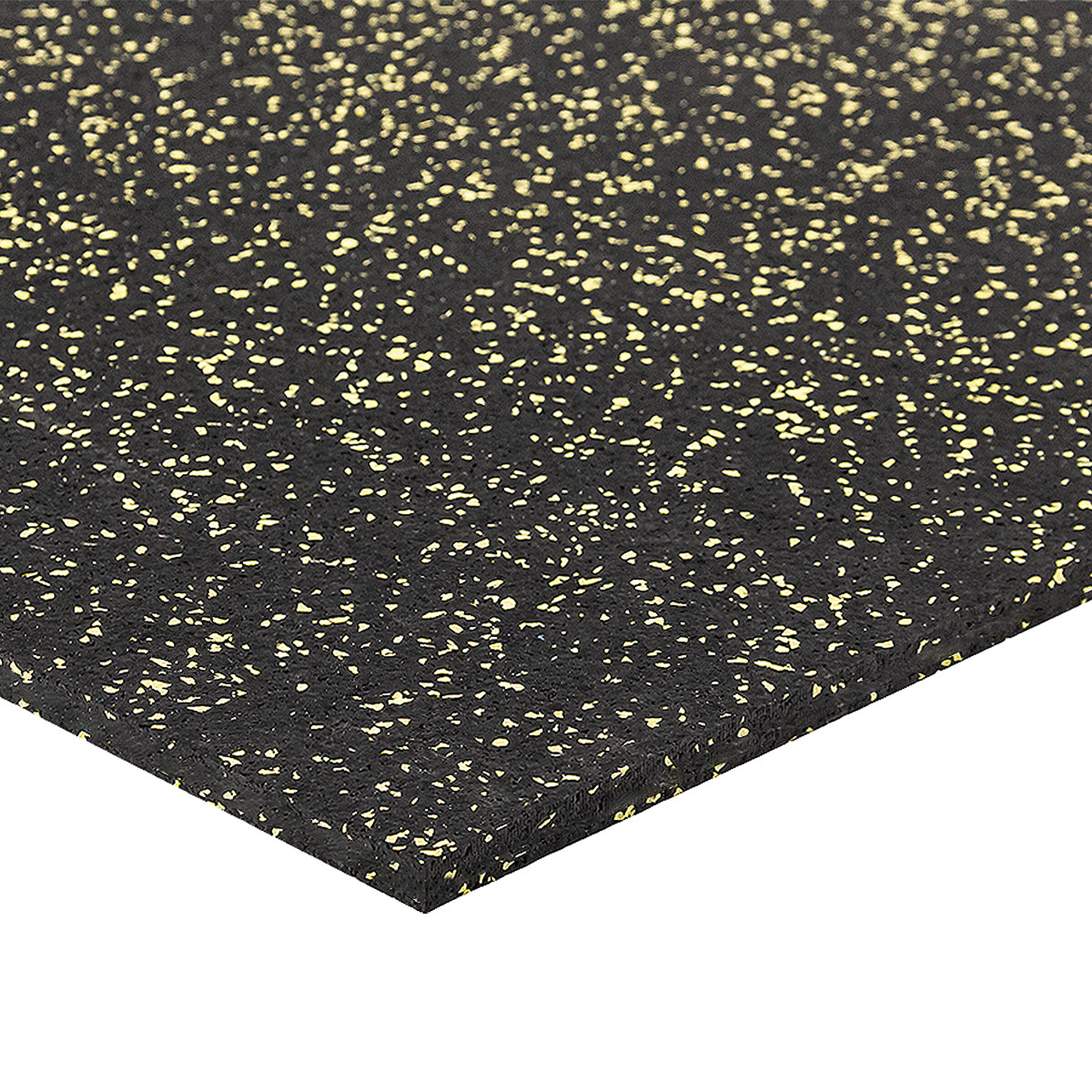 Čierno-žltá podlahová guma (puzzle - okraj) FLOMA FitFlo SF1050 - dĺžka 100 cm, šírka 100 cm, výška 1 cm