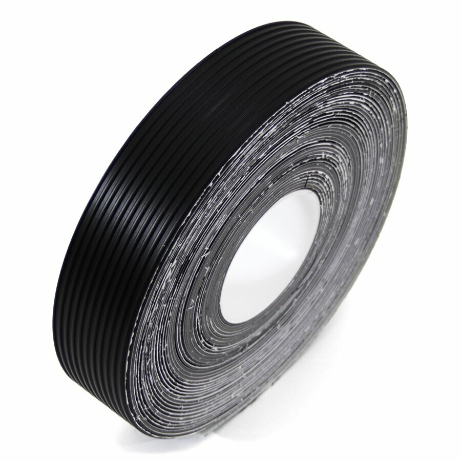 Čierna gumová ochranná protišmyková páska FLOMA Ribbed - dĺžka 18,3 m, šírka 5 cm, hrúbka 1,7 mm