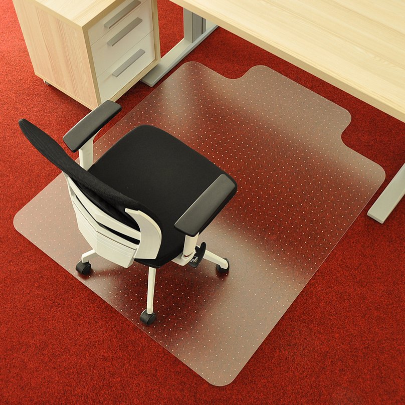 Priehľadná ochranná podložka pod stoličku na koberec FLOMA OCMat Profi - dĺžka 150 cm, šírka 120 cm a výška 0,2 cm