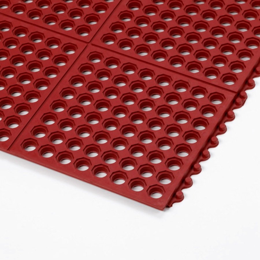 Červená gumová kuchynská rohož Cushion Easy Red - dĺžka 91 cm, šírka 91 cm a výška 1,9 cm