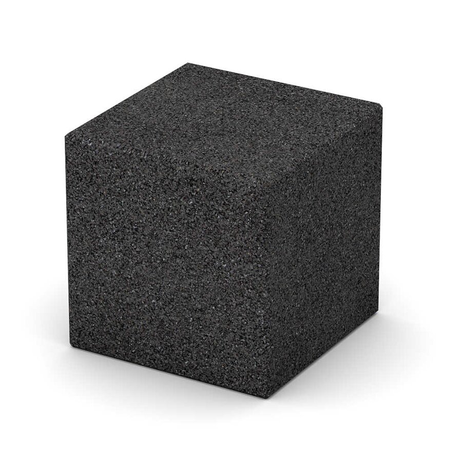 Čierna gumová kocka - dĺžka 30 cm, šírka 30 cm a výška 30 cm