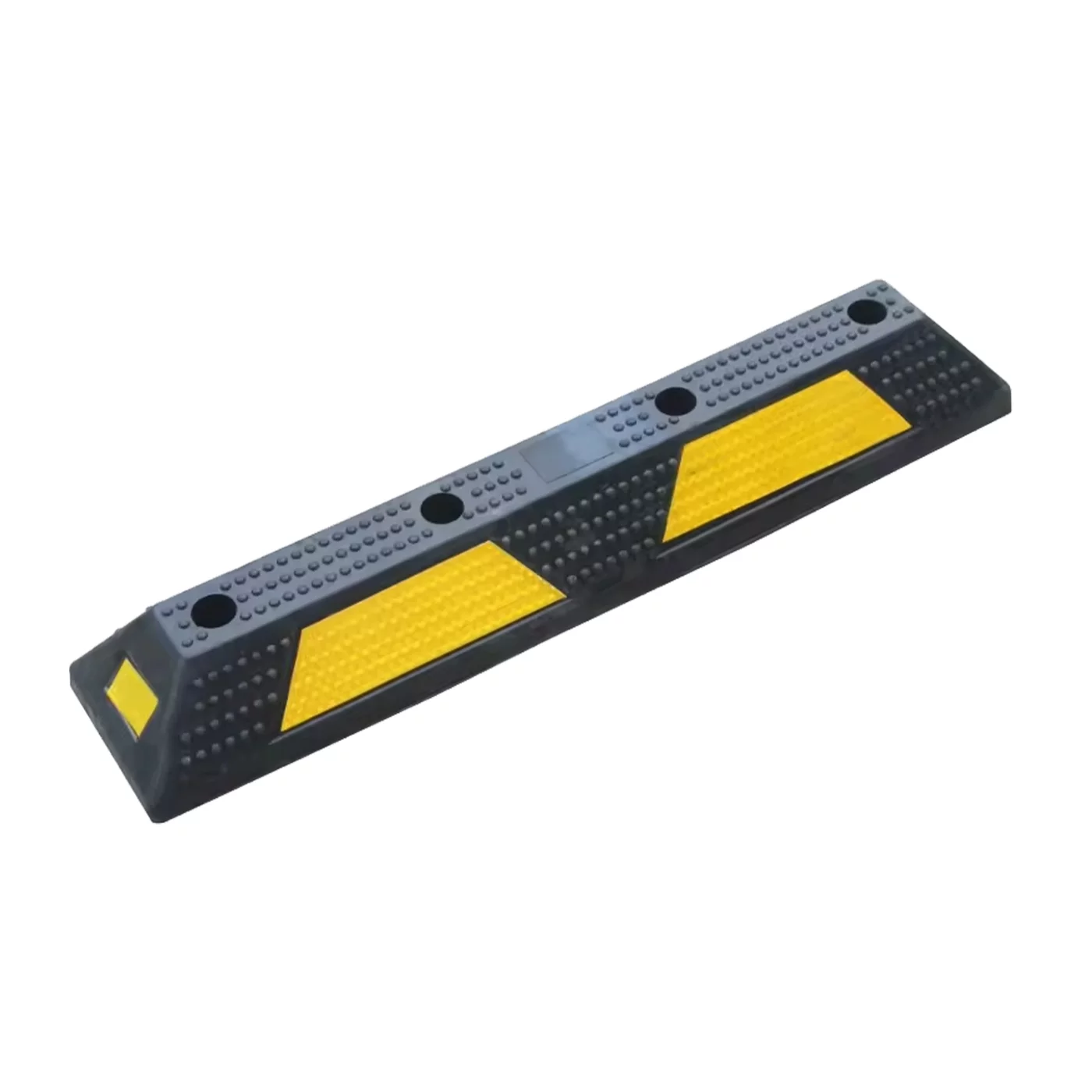 Parkstopper aus Gummi FLOMA - Länge 75 cm, Breite 15 cm, Höhe 9 cm - Schwarz-Gelb