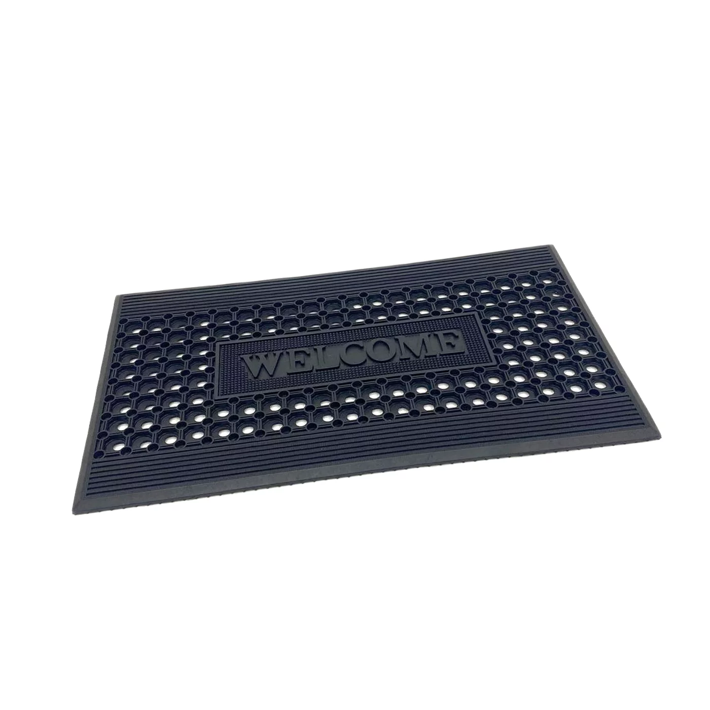 Gummimatte für den Außenbereich  FLOMA HoneyComb Ramp Welcome - Länge 45 cm, Breite 75 cm, Höhe 1,5 cm