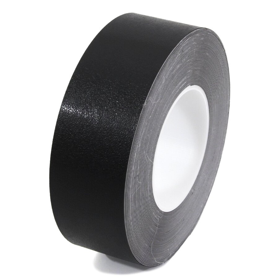 Černá plastová voděodolná protiskluzová páska FLOMA Standard Resilient - délka 18,3 m, šířka 5 cm, tloušťka 1 mm