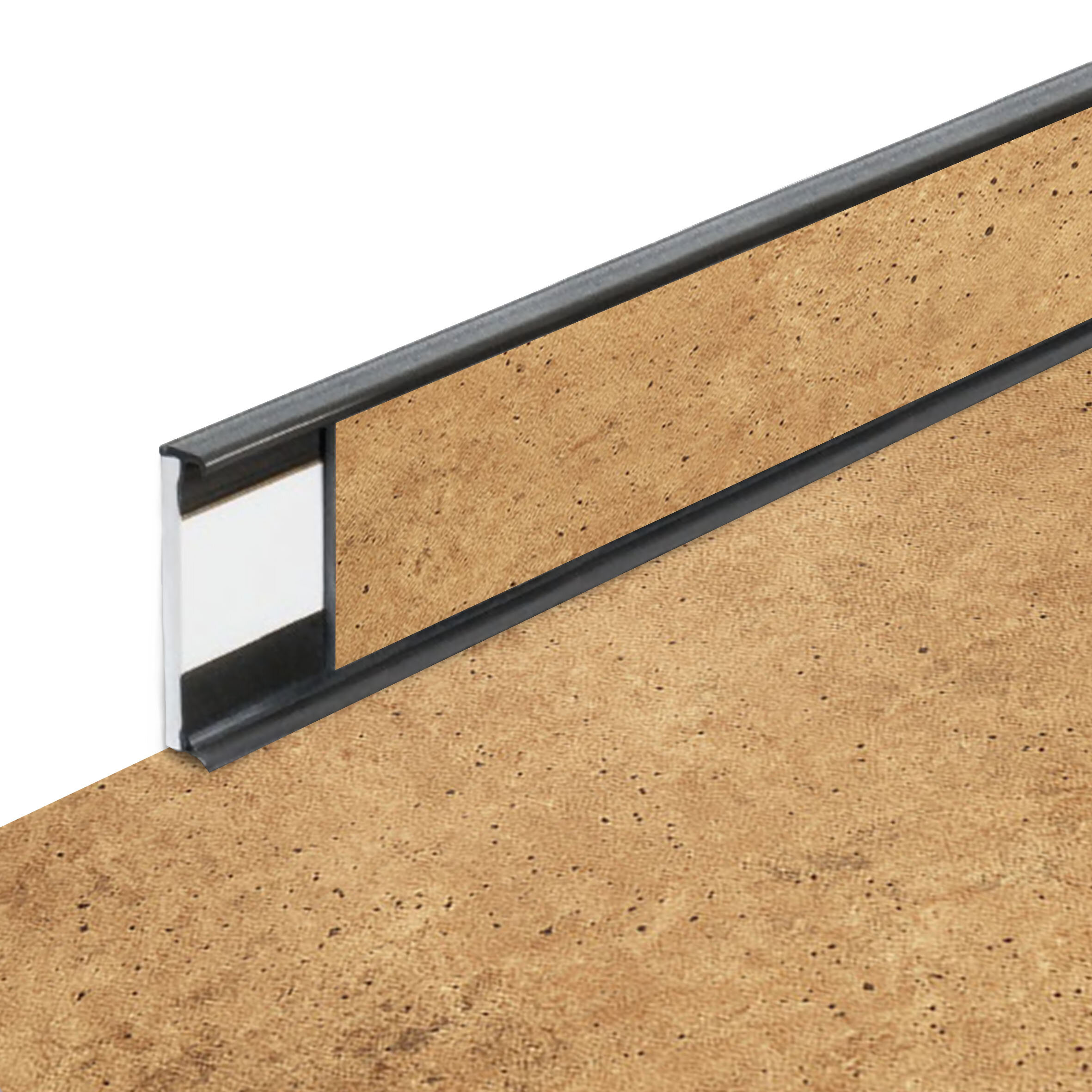 PVC vinylová soklová podlahová lišta Fortelock Business Tornes Mars C006 Graphite - délka 200 cm, výška 5,8 cm, tloušťka 1,2 cm