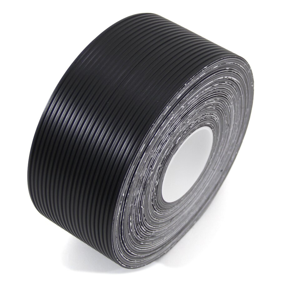 Čierna gumová ochranná protišmyková páska FLOMA Ribbed - dĺžka 9,15 m, šírka 10 cm, hrúbka 1,7 mm
