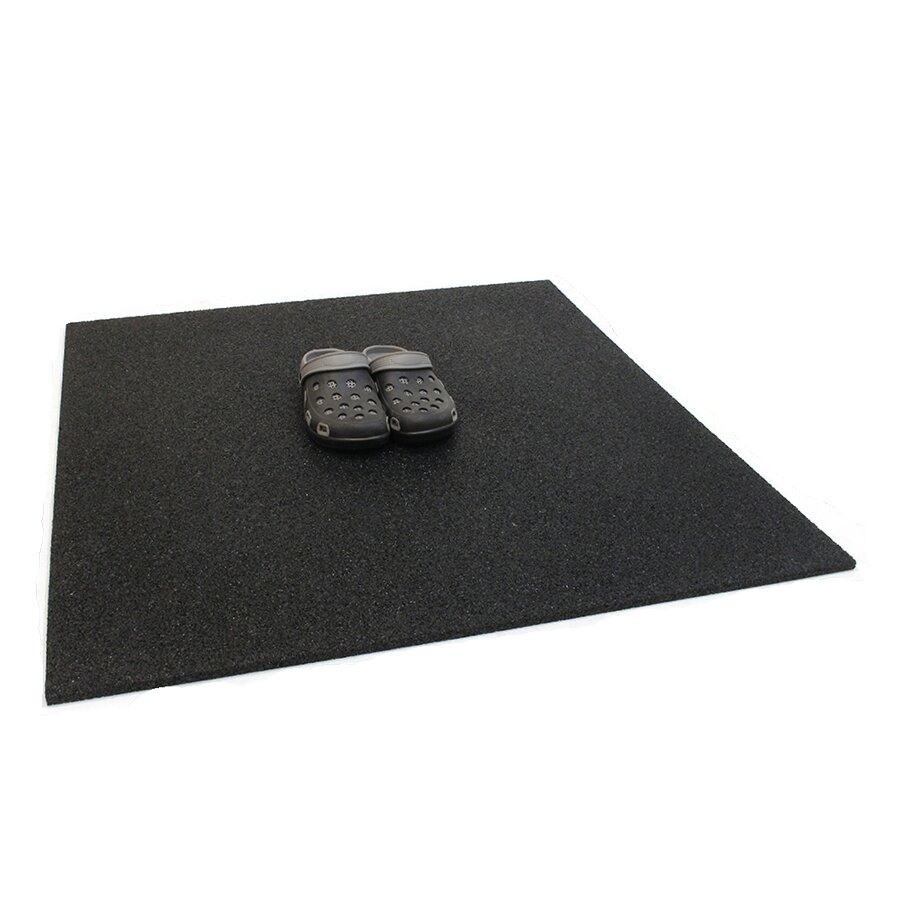 Černá gumová hladká dlaždice FLOMA - délka 100 cm, šířka 100 cm, výška 1,1 cm