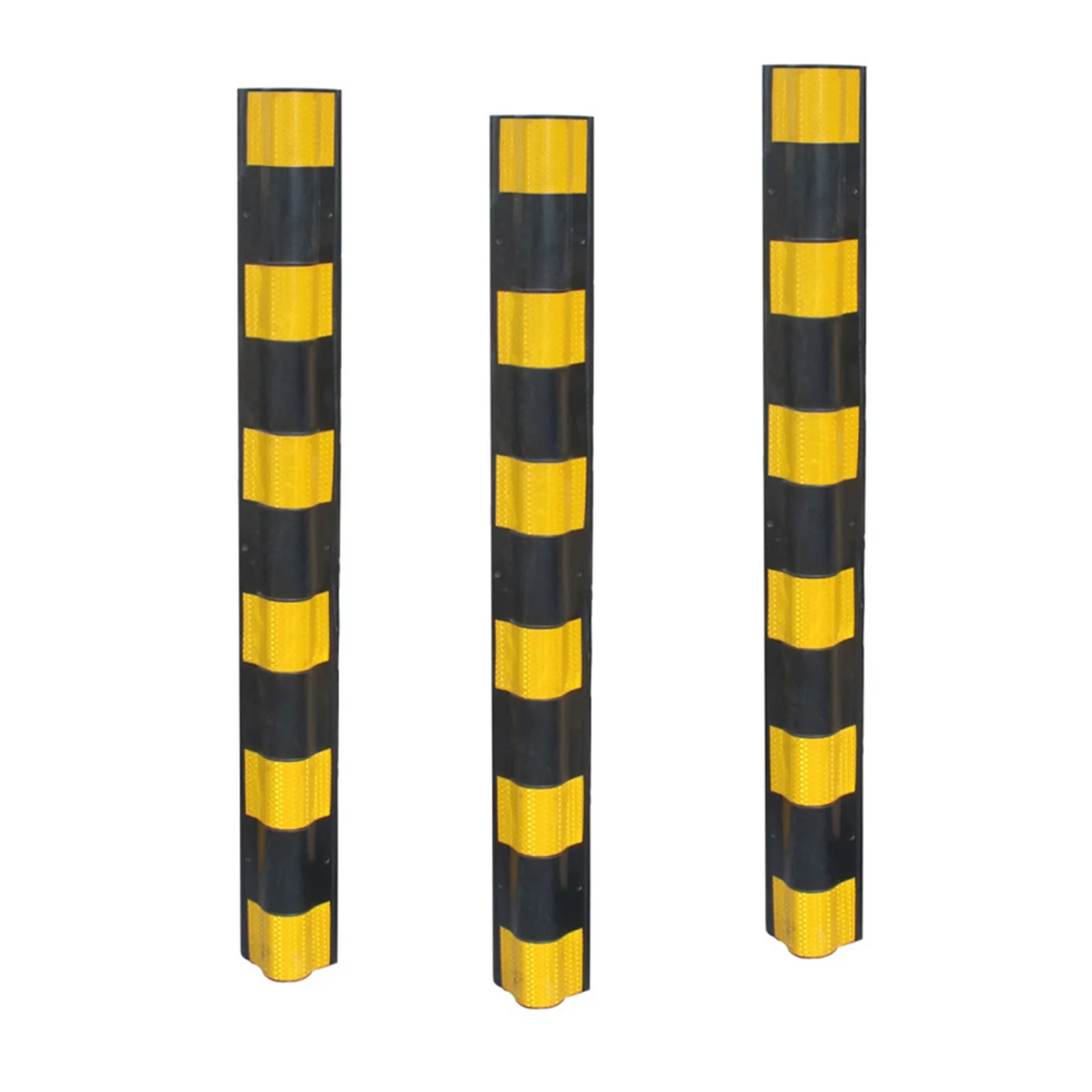 Wandschutz aus Gummi FLOMA - Länge 120 cm, Breite 10 cm, Dicke 1 cm - Schwarz-Gelb