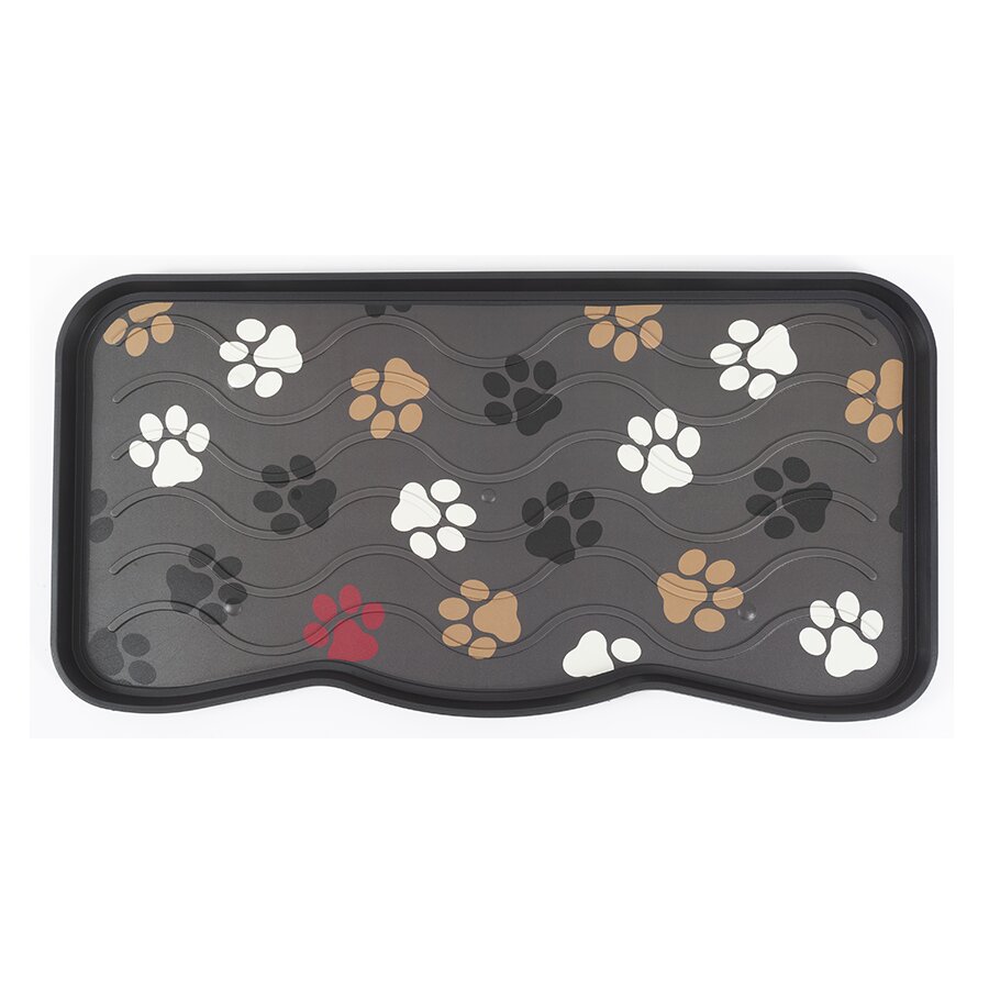 Plastový odkvapkávač na topánky FLOMA Stamp Paw - dĺžka 38 cm, šírka 75 cm a výška 2,1 cm