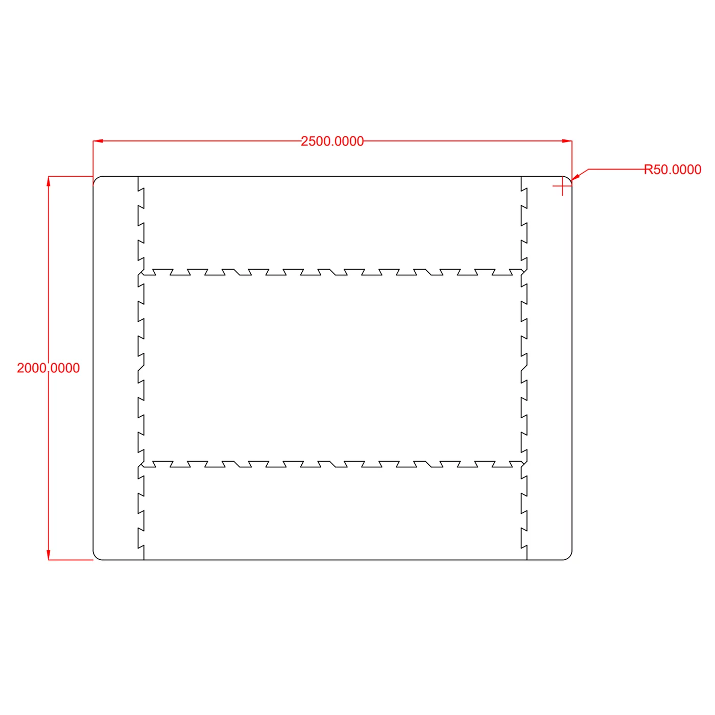 Černo-bílá gumová modulová podložka na cvičení FLOMA FitFlo SF1050 - délka 200 cm, šířka 250 cm, výška 0,8 cm