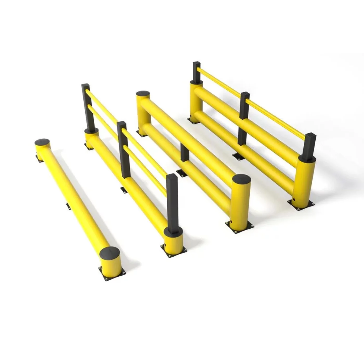 Sicherheitsbarriere Double Rack End 2200 - Breite 110-240 cm - Gelb