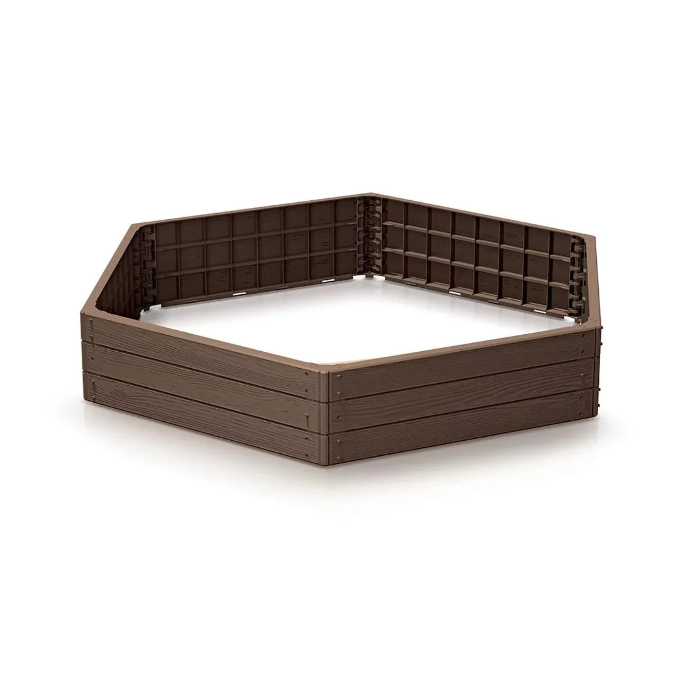 Stapelbares Hochbeet GH27 - Länge 148 cm, Breite 129 cm, Höhe 25 cm - Braun