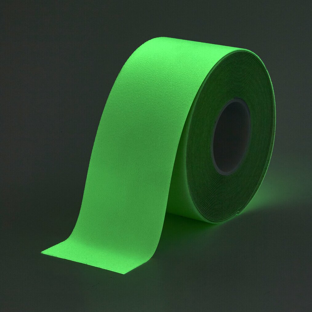 Fotoluminiscenčná protišmyková páska FLOMA Super Glow in the Dark - dĺžka 15 m, šírka 10 cm, hrúbka 1,5 mm