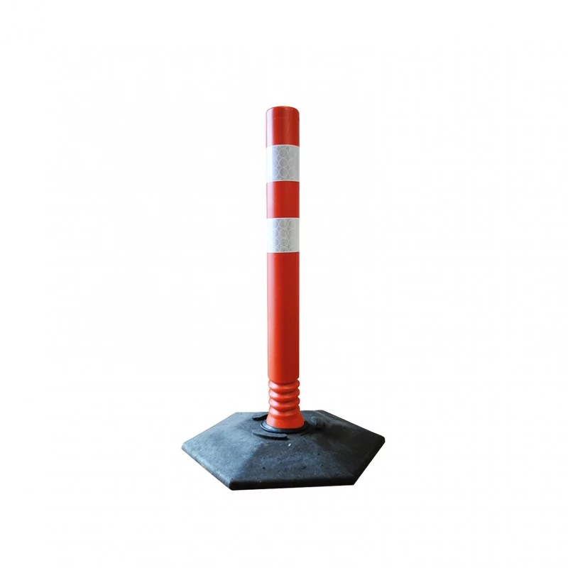 Oranžový plastový elastický parkovacie stĺpik Flexi - priemer 10 cm, výška 100 cm