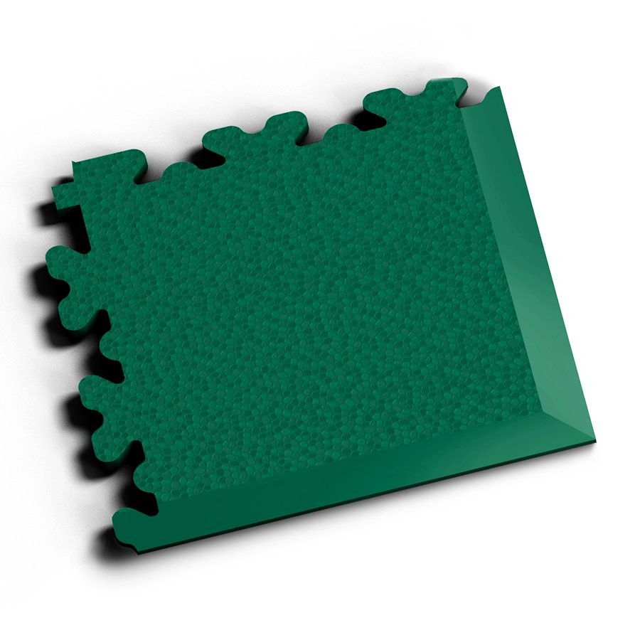 Zelený PVC vinylový zátěžový rohový nájezd Fortelock XL (hadí kůže) - délka 14,5 cm, šířka 14,5 cm, výška 0,4 cm
