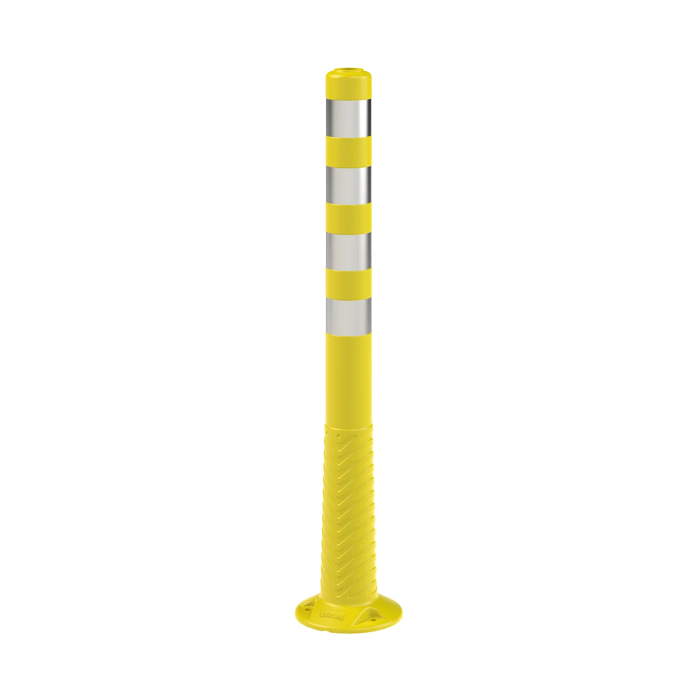 Absperrpfosten aus Kunststoff und (PE) FLOMA BD46 Flexibel - Durchmesser 8 cm, Höhe 100 cm - Gelb