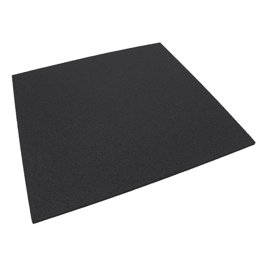 Čierna podlahová guma (doska) FLOMA SportFlo S800 - dĺžka 98 cm, šírka 98 cm a výška 2,5 cm