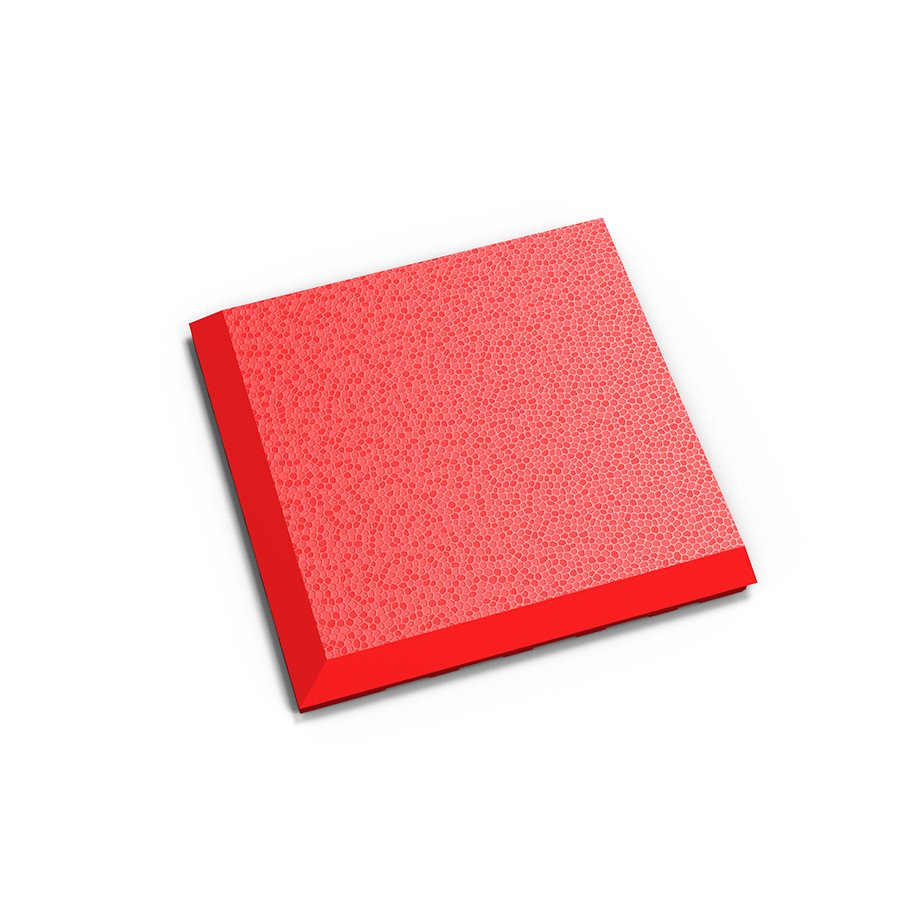Červený PVC vinylový rohový nájezd "typ C" Fortelock Invisible (hadí kůže) - délka 14,5 cm, šířka 14,5 cm a výška 0,67 cm