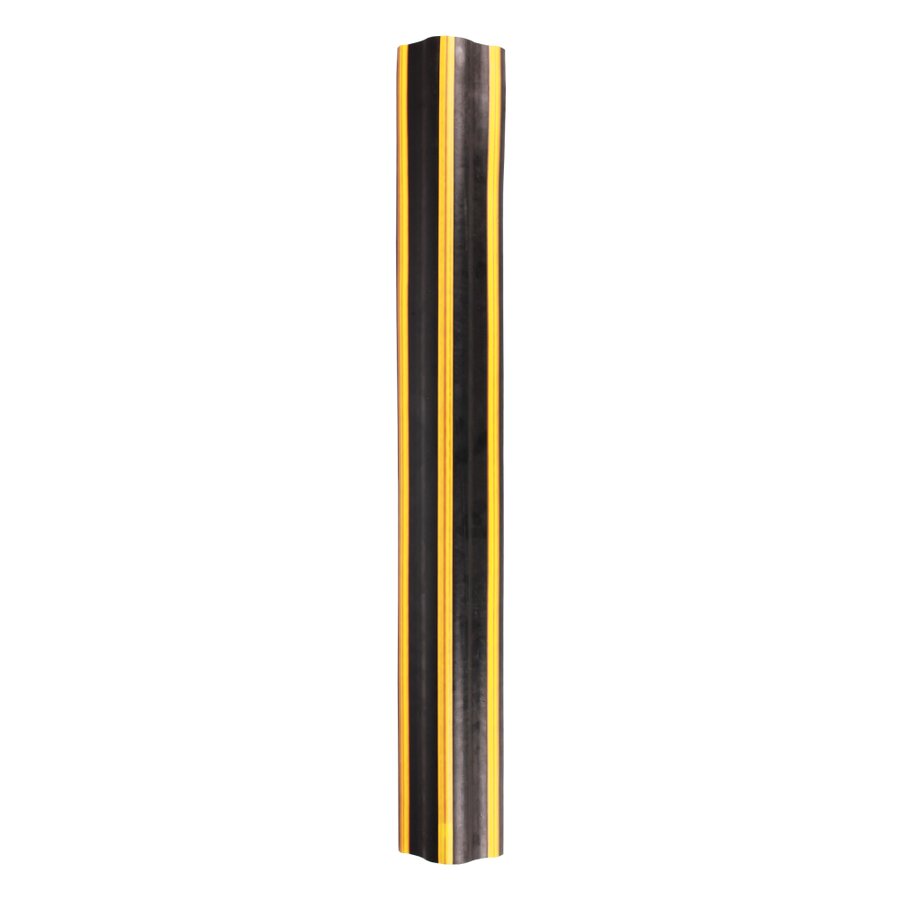 Černo-žlutý gumový ochranný pás s výztuhou (roh) - délka 100 cm, šířka 10 cm a tloušťka 1,5 cm
