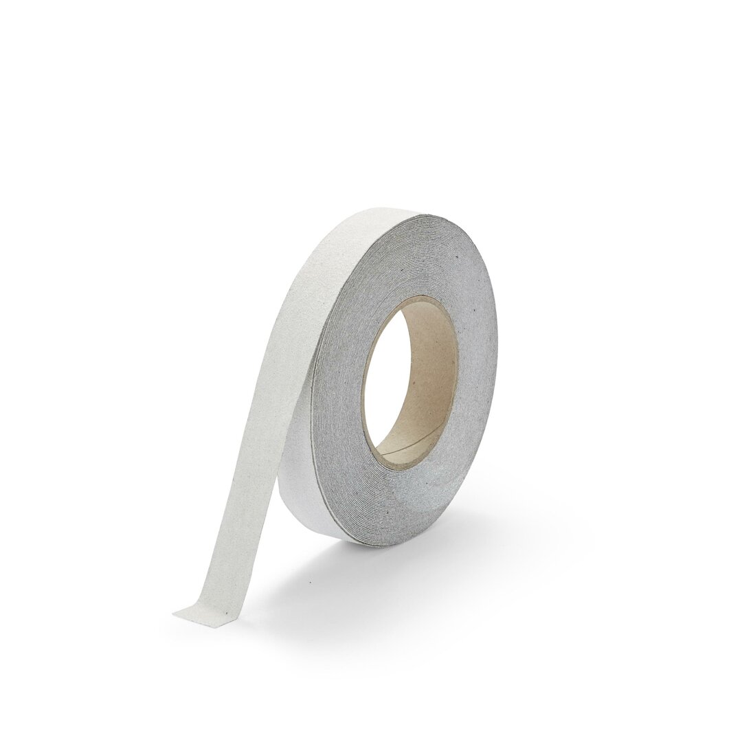 Biela korundová protišmyková páska pre nerovné povrchy FLOMA Conformable - dĺžka 18,3 m, šírka 2,5 cm, hrúbka 1,1 mm