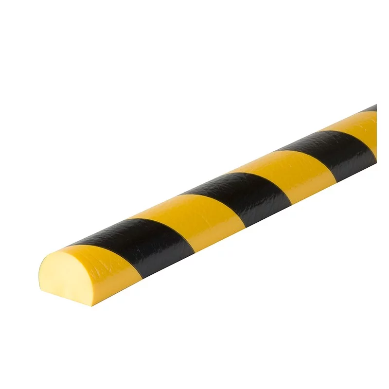 Ochrona narożników ścian &quot;typ C&quot; piankowa odblaskowa - długość 100 cm, szerokość 4 cm, wysokość 3 cm - czarno-żółta