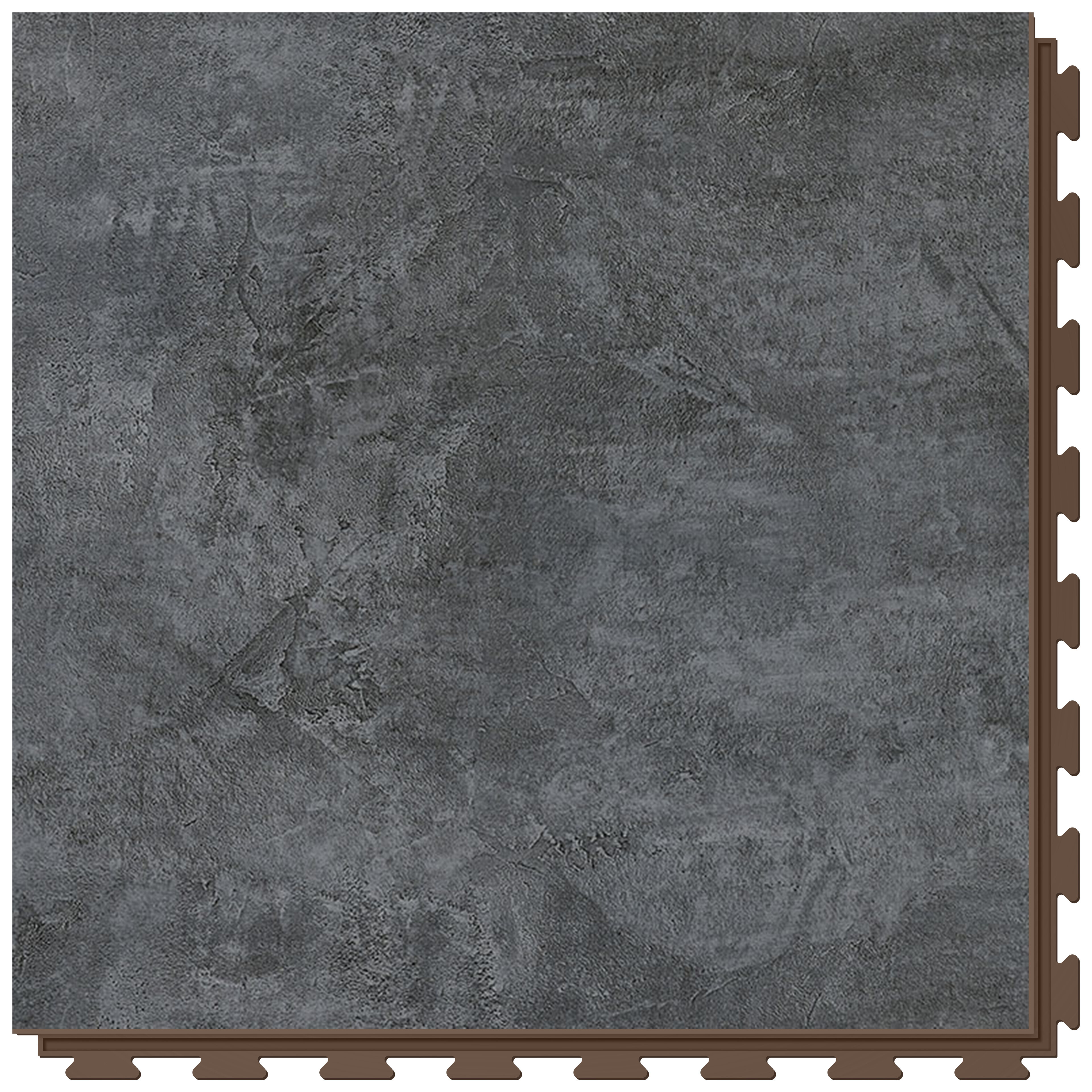 Sivá PVC vinylová dlažba Fortelock Business Forsen Dark Sky C019 Brown - dĺžka 66,8 cm, šírka 66,8 cm, výška 0,7 cm