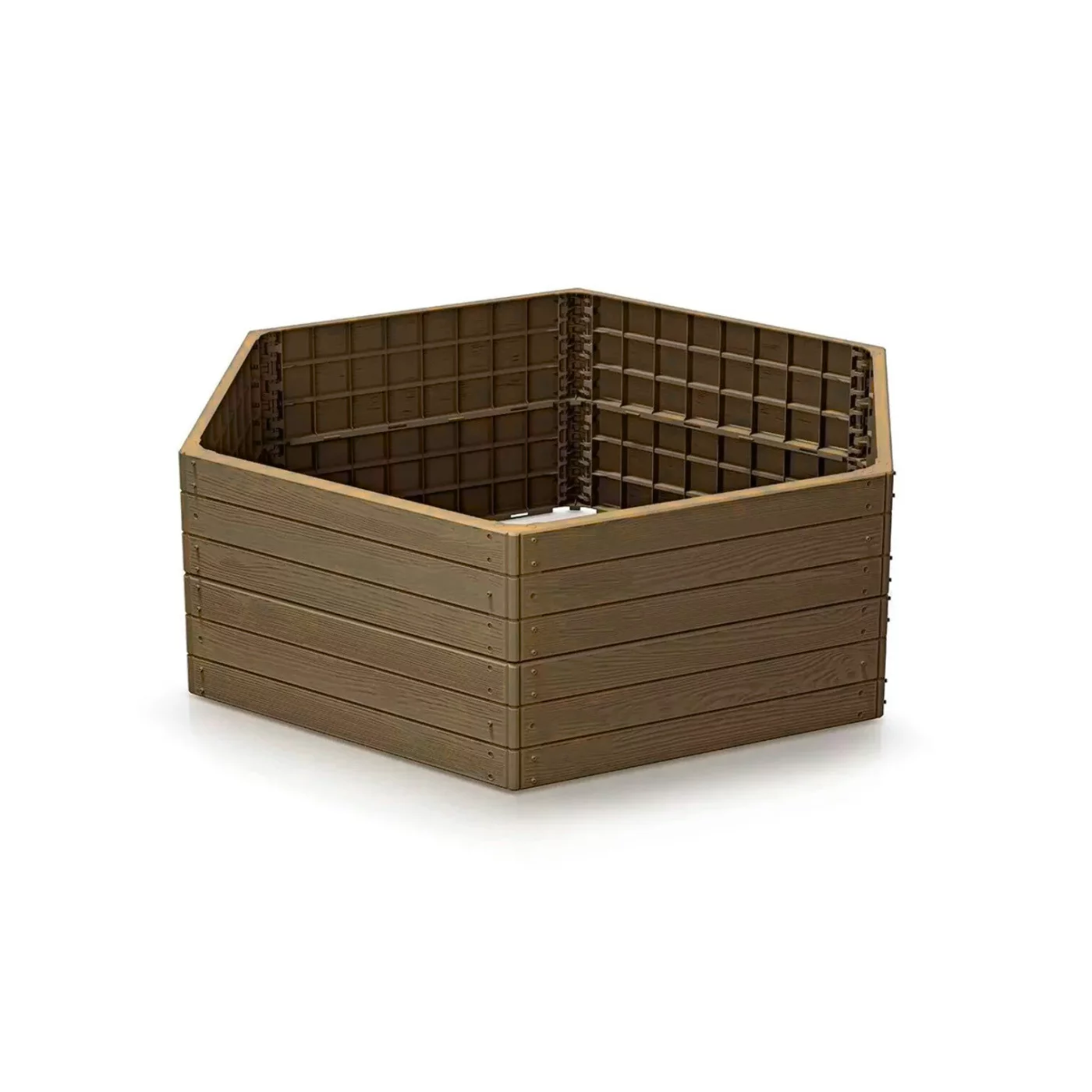 Stapelbares Hochbeet GH27 - Länge 148 cm, Breite 129 cm, Höhe 25 cm - Braun