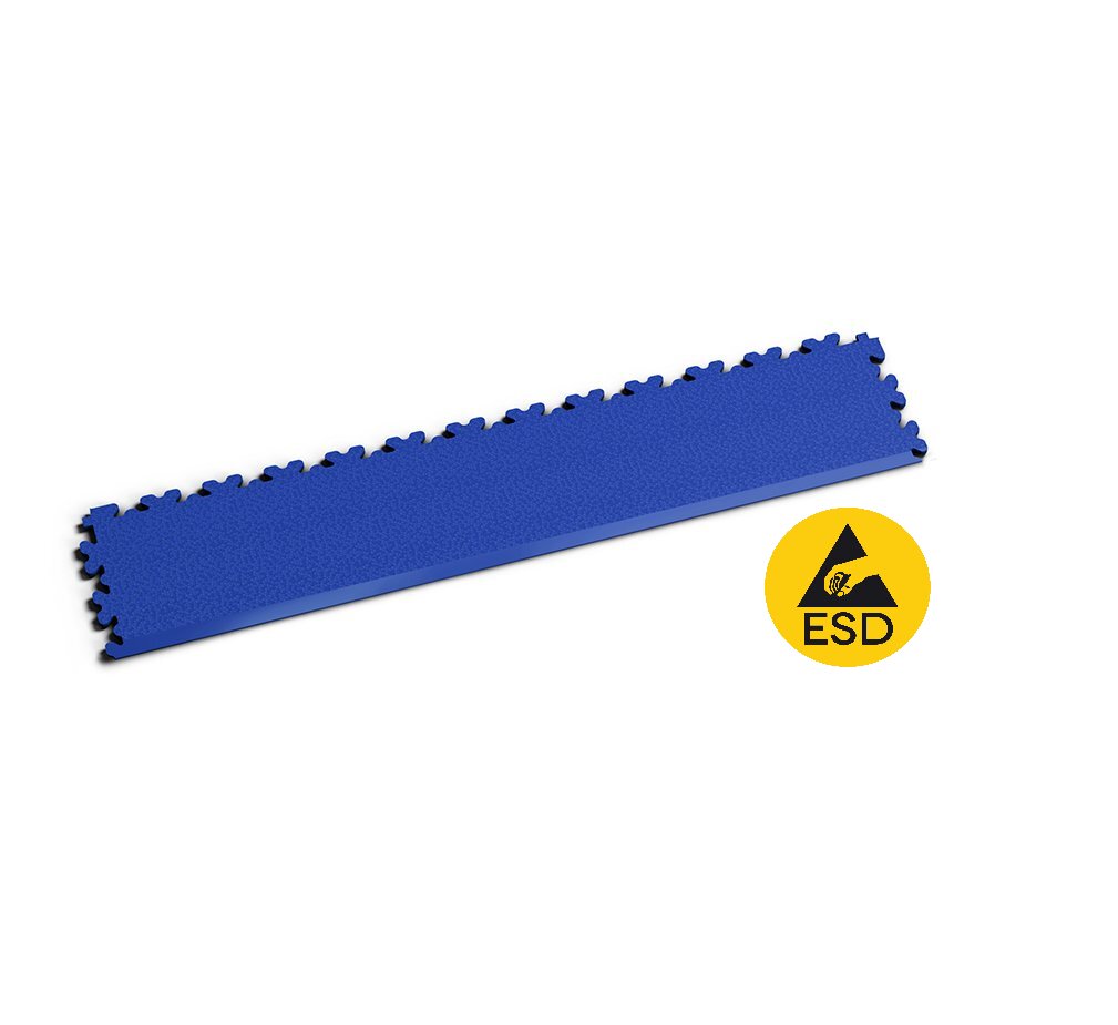 Modrý PVC vinylový nájezd Fortelock XL ESD (kůže), (hadí kůže) - délka 65,3 cm, šířka 14,5 cm, výška 0,4 cm