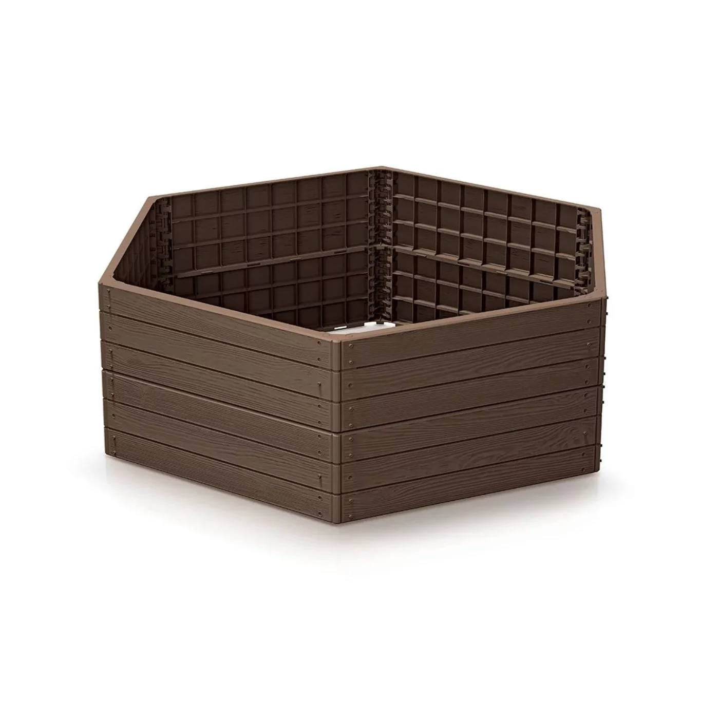 Stapelbares Hochbeet GH27 - Länge 148 cm, Breite 129 cm, Höhe 25 cm - Braun