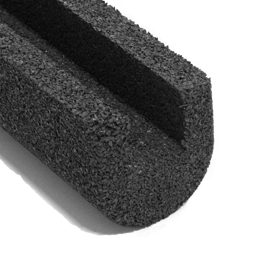 Čierny gumový kryt obrubníka pre betónový obrubník šírka 5 cm - dĺžka 100 cm, šírka 10 cm a výška 10 cm