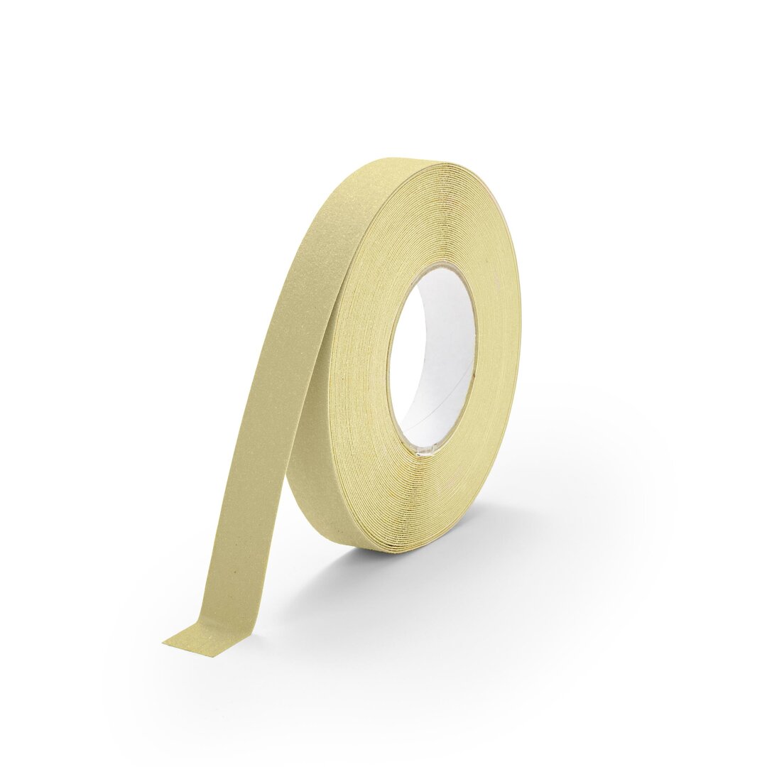 Béžová korundová protiskluzová páska FLOMA Standard - délka 18,3 m, šířka 2,5 cm, tloušťka 0,7 mm