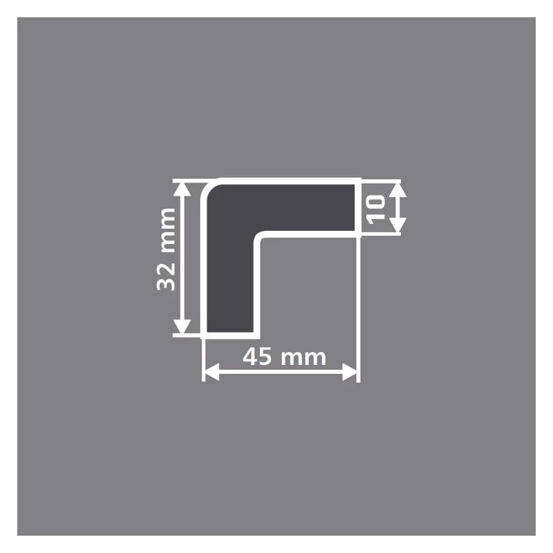 Gelb-schwarzer fotolumineszierender warnendes Wandeckenschutz aus Schaumstoff typ AC - Länge 100 cm, Breite 4,5 cm, Höhe 3,2 cm