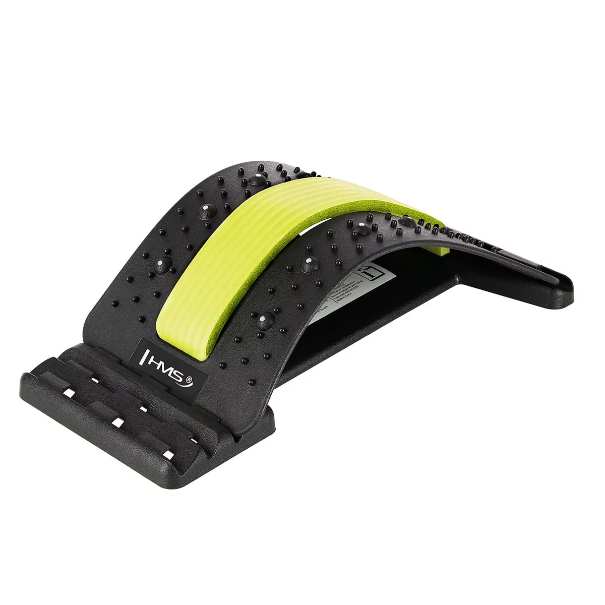 Yogamatte für Dehnungsübungen und Rückenmassage HMS PRP02 - Tragkraft 100 kg - Länge 37 cm, Breite 25 cm - Schwarz-Grün