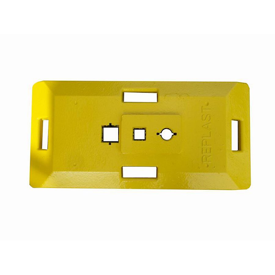 Žlutý plastový podstavec pod dopravní značky "CZ 1" - délka 85 cm, šířka 41 cm a výška 10 cm
