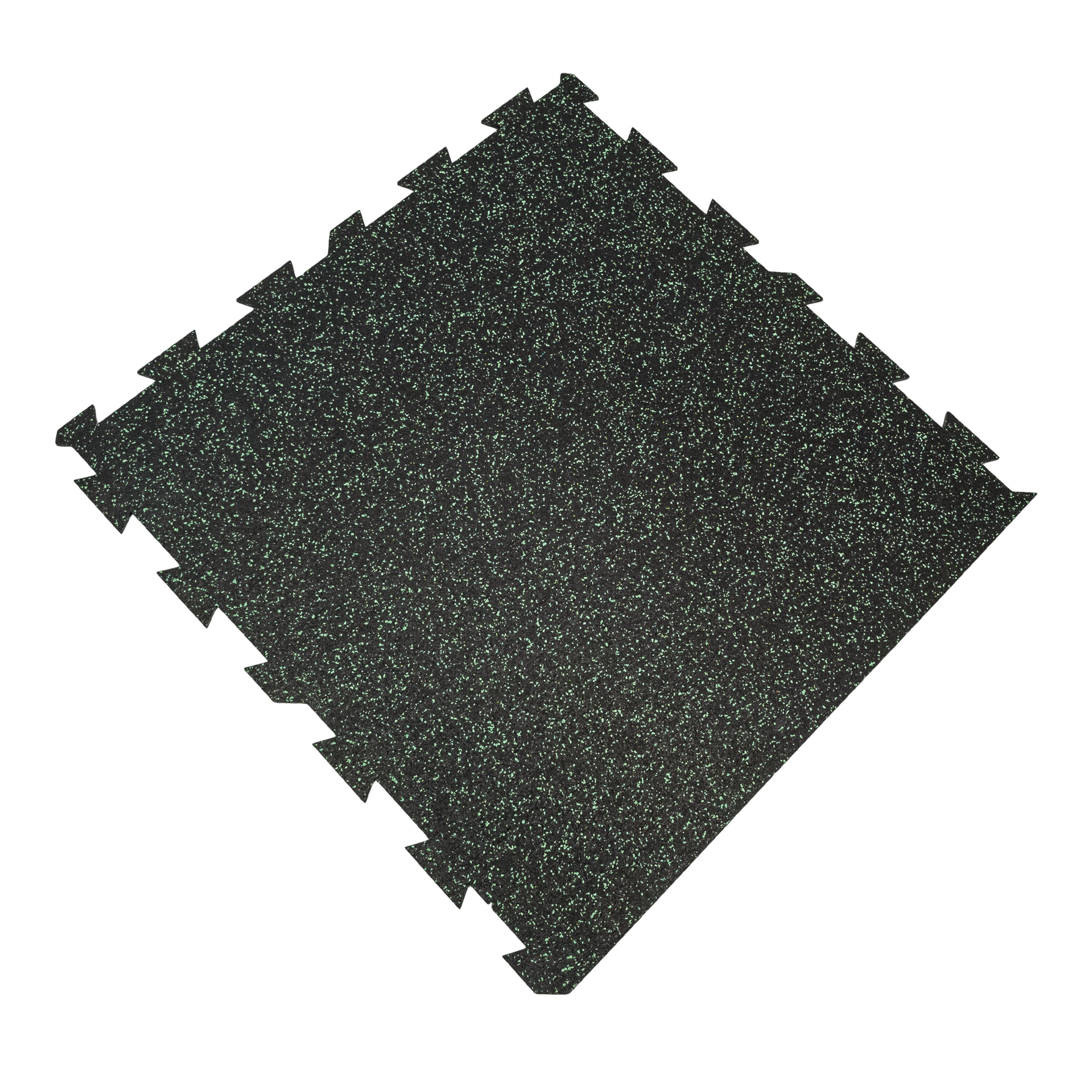 Čierno-zelená podlahová guma (puzzle - okraj) FLOMA FitFlo SF1050 - dĺžka 100 cm, šírka 100 cm, výška 0,8 cm