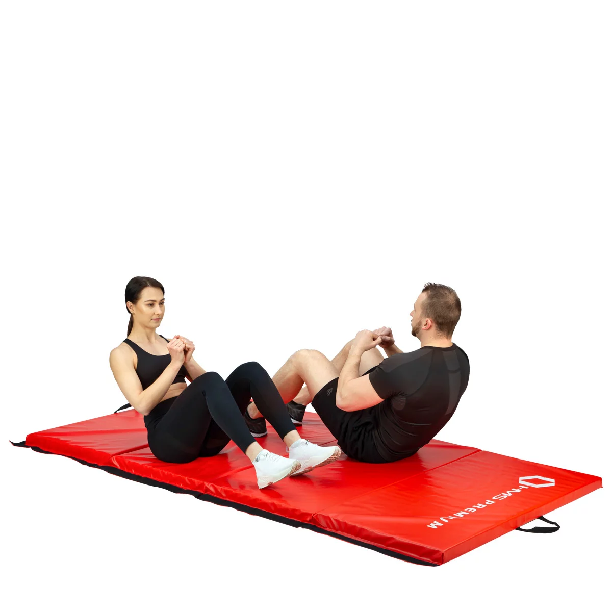 Materac HMS Premium MGS01 składany - długość 238 cm, szerokość 119 cm, wysokość 5 cm - pomarańczowy